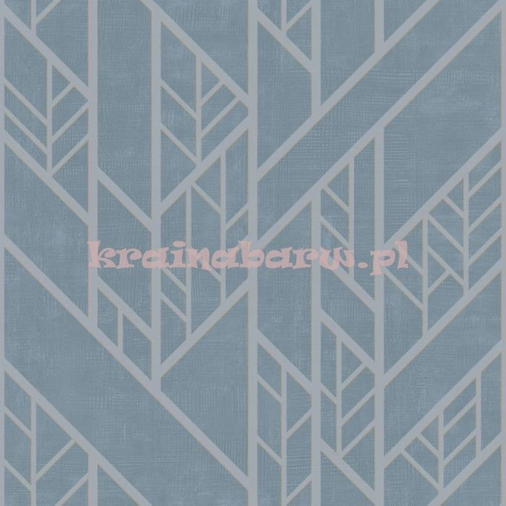 Tapeta geometryczna układ lini i rombów  niebieski stalowy