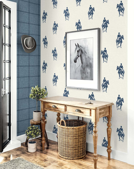 Tapeta Carl Robinson CL71308 krata tkanina imitacja