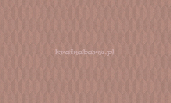 Tapeta geometryczna w różowobrązowym kolorze z wyczuwalną strukturą i efektem 3D