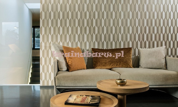 Nowoczesna tapeta geometryczna 3D brąz szary złoty