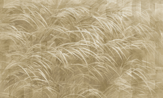 Oryginalny mural Trawy Pampa w  beżach