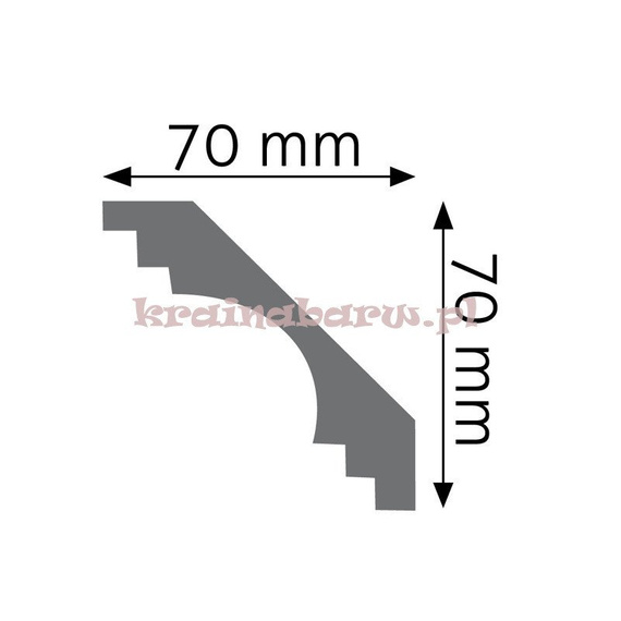 Listwa sufitowa gładka LGG-17 240 x 7 x 7cm