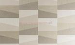 Tapeta geometryczna prostokąty i trapezy w odcieniach beżowych z wyczuwalną strukturą  i efektem 3D