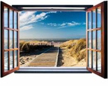 Fototapeta na flizelinie 1054VEZ4 Plaża widok przez otwarte okno