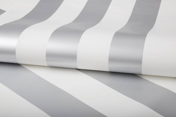 Tapeta 100100 srebrno białe pasy