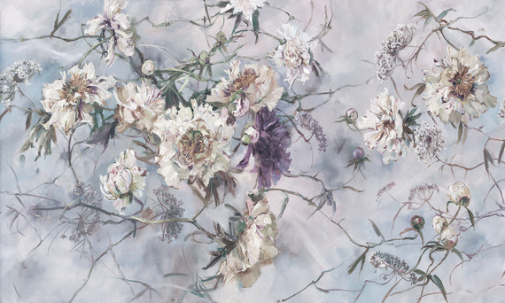 Fototapeta artystyczna Charlotte malowane kwiaty