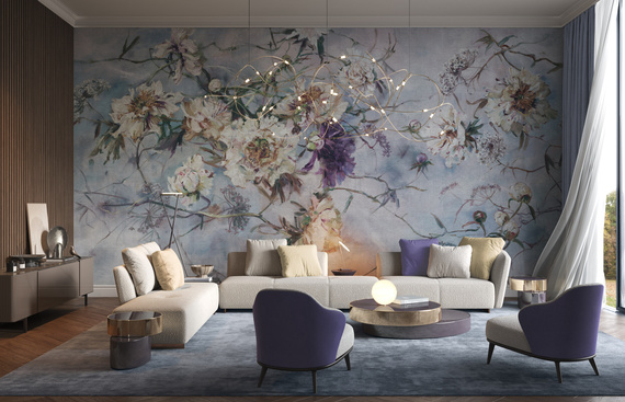 Fototapeta artystyczna Charlotte malowane kwiaty