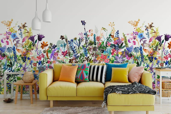 Fototapeta Akwarelowa Łąka