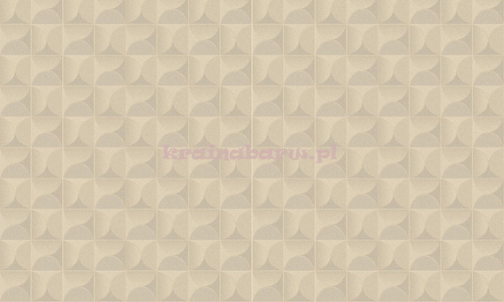 Luksusowa tapeta geometryczna 3D efektowne kwadraty z wypukłymi krągłymi wzorami w beżu