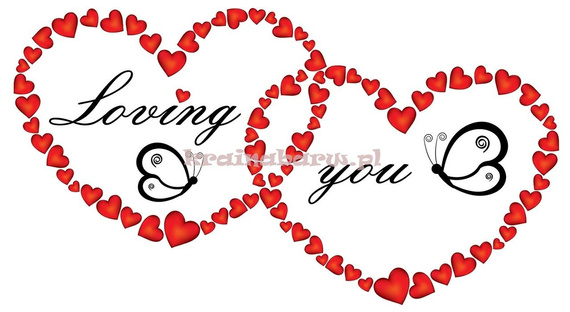 Naklejka na ścianę DWA SERCA SPNB469TS