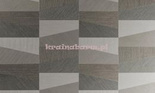 Tapeta geometryczna prostokąty i trapezy w brązach iszarościach  z wyczuwalną strukturą  i efektem 3D
