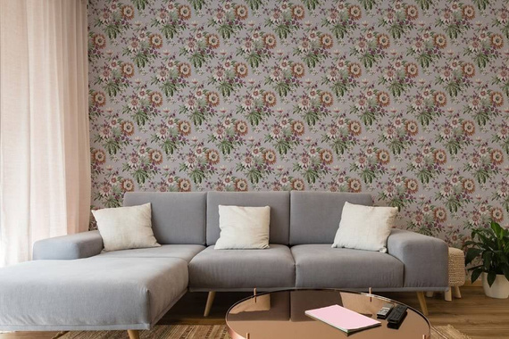 Tapeta 116634 kwiaty na fioletowym tle