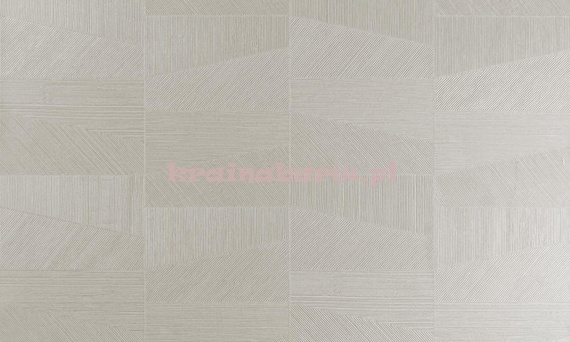 Tapeta geometryczna z trapezowym wzorem w srebrzystch szarościach z wyczuwalną strukturą i efektem 3D