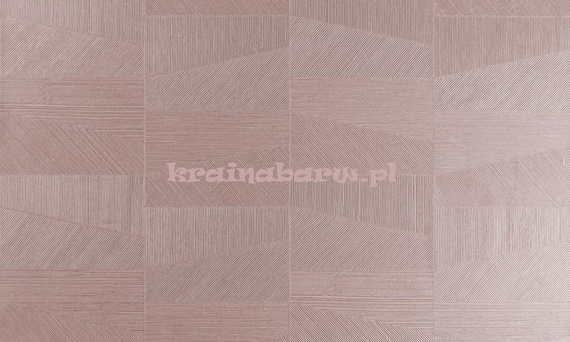Tapeta geometryczna z  trapezowym wzorem w odcieniach różu z wyczuwalną strukturą  i efektem 3D