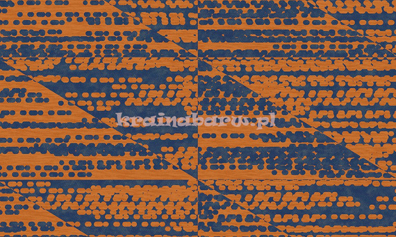 Nowoczesna geometryczna połyskująca tapeta w granatach metalicznym pomarańczu w stylu Art Deco