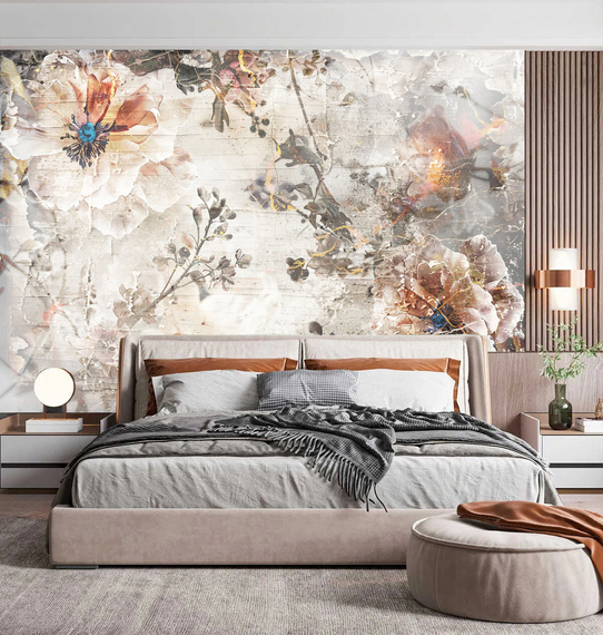 Fototapeta Piękne kwiaty w stylu retro 24