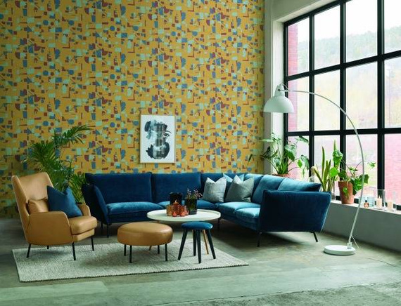 Zmywalna tapeta 24001 geometryczna abstrakcja w  szarościach