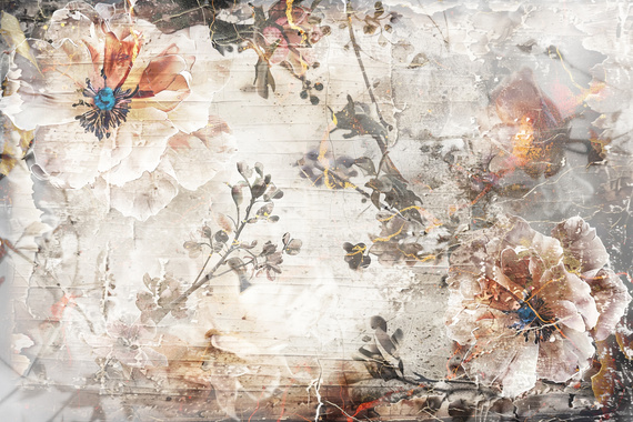 Fototapeta Piękne kwiaty w stylu retro 24