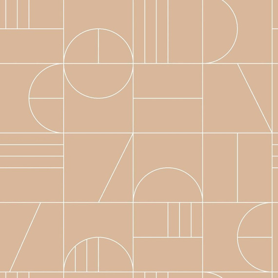 Modna tapeta 139208 geometryczna w stylu Art Deco brzoskwiniowy różowy i biały