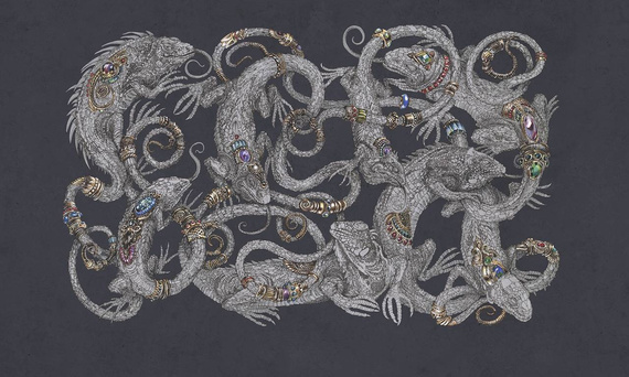 Oryginalny mural kameleon Hypno