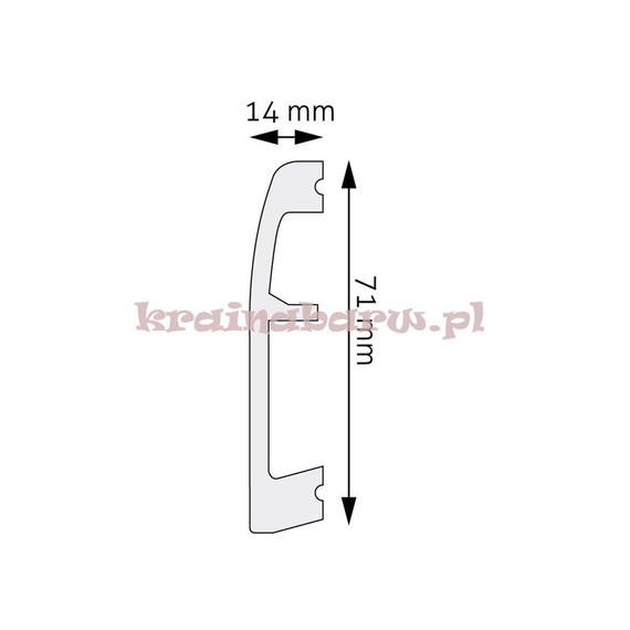 Listwa przypodłogowa LPC-06M 244 x 1,4 x 7,1cm