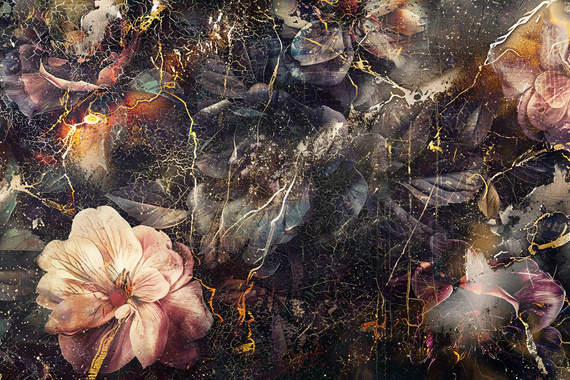 Fototapeta Piękne kwiaty w stylu retro 25