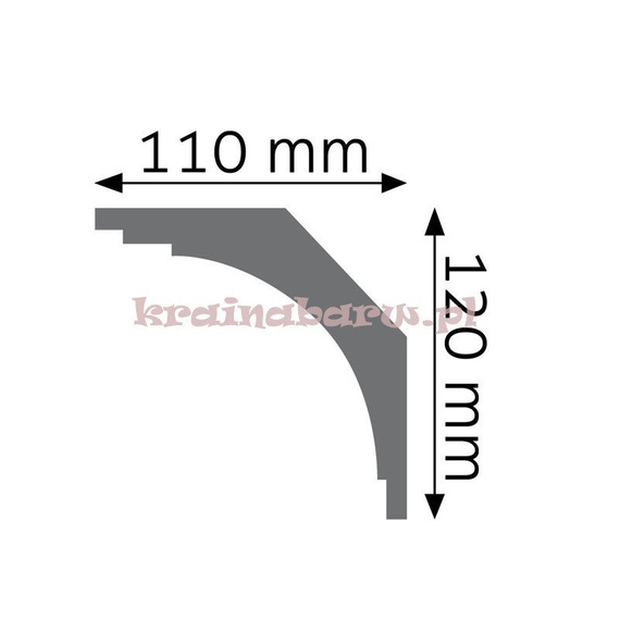 Listwa sufitowa gładka LGG-02 240 x 12 x 11cm