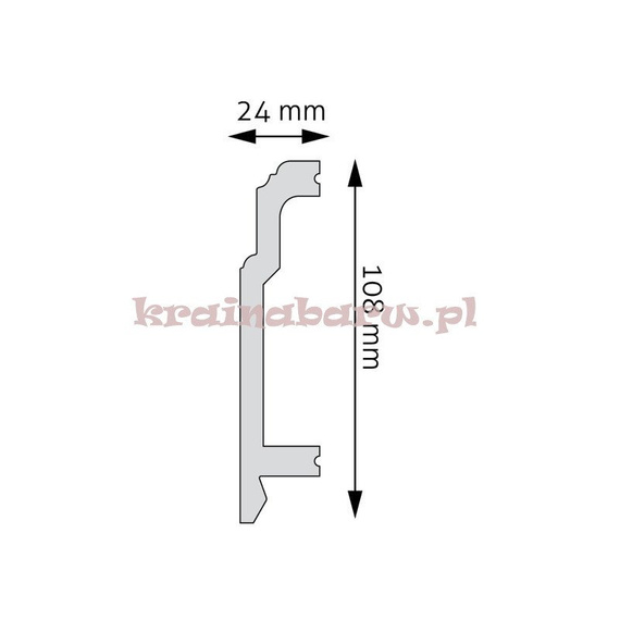 Listwa przypodłogowa LPC-26 244 x 10,8 x 2,4cm