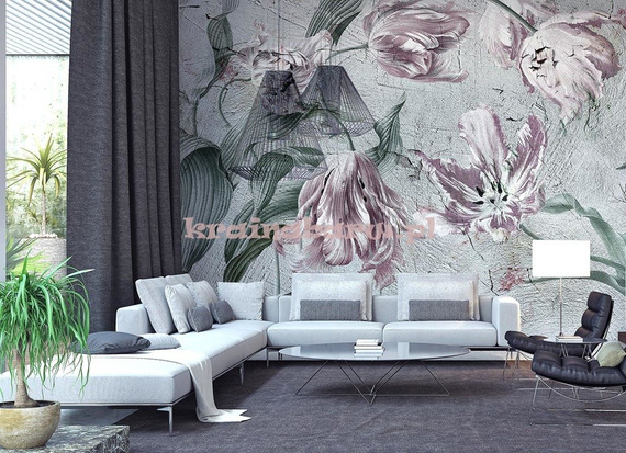 Fototapeta Tulipany na szarym tle Belicia 3