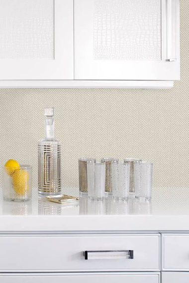 Tapeta tekstylna YM30242 klasyczny wzór jodełka niebieska