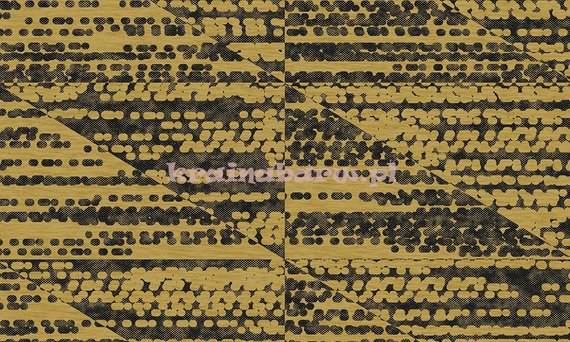 Nowoczesna geometryczna połyskująca tapeta w czerno złocista w stylu Art  Deco