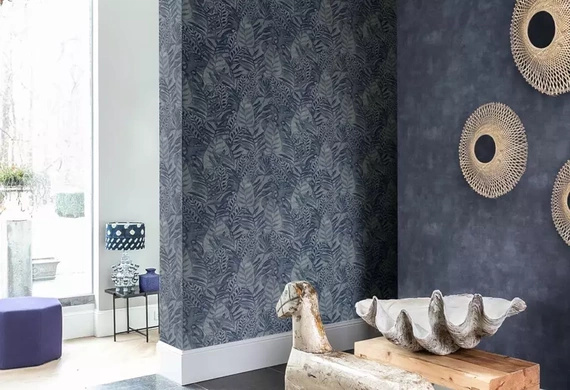 Tapeta TA25063 Thaiti liscie tropikalne niebieska