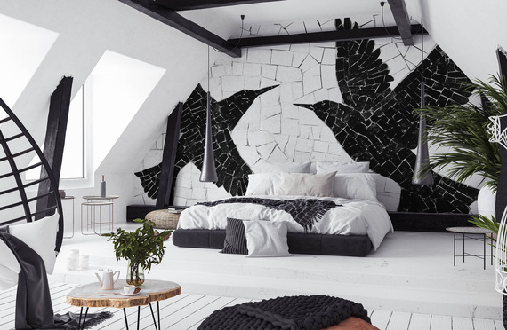 Tapeta artystyczna Wallart Birds ptaki mozaika