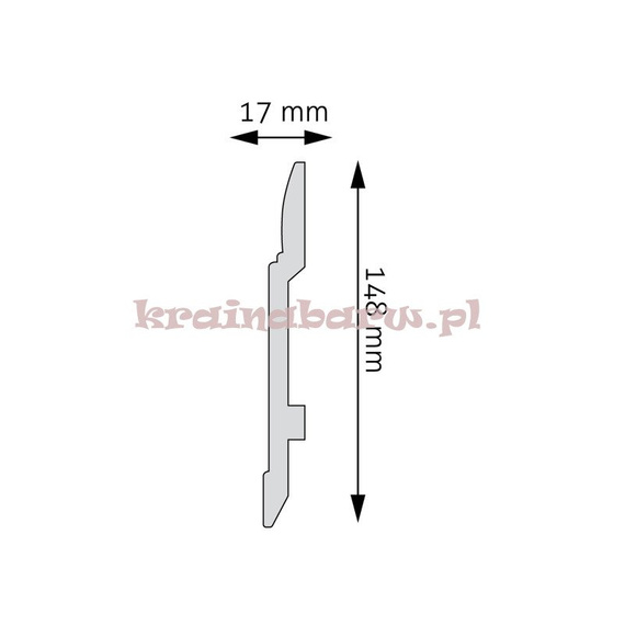 Listwa przypodłogowa LPC-25M 244 x 1,7 x 14,8cm