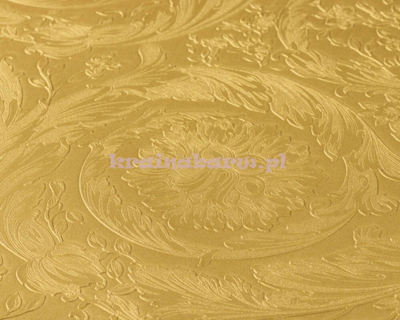Ekskluzywna tapeta Versace IV klasyczne ornamenty kwiaty metaliczne złoto