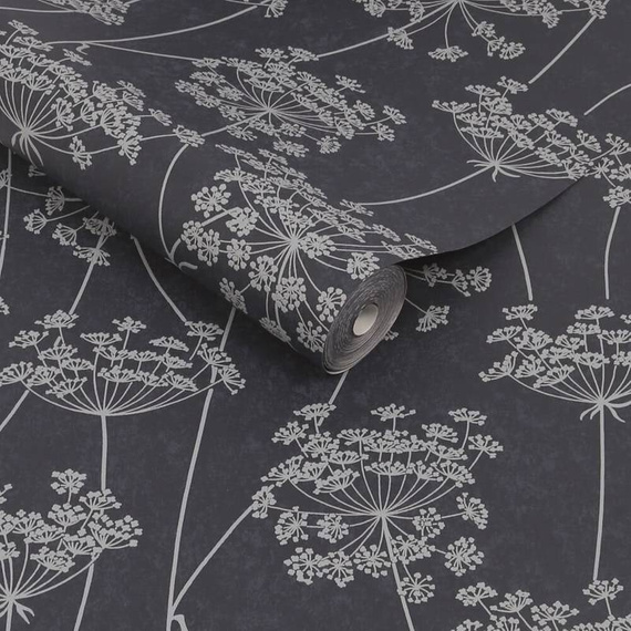 Tapeta 115930 kwiaty na ciemno granatowym  tle