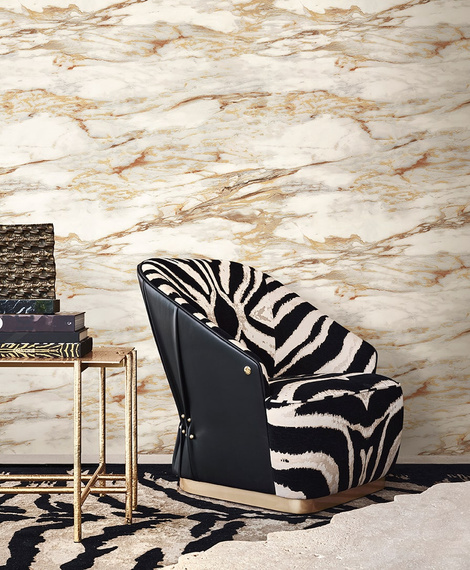 Tapeta Roberto Cavalli RC21026 marmur czarny ze złotem