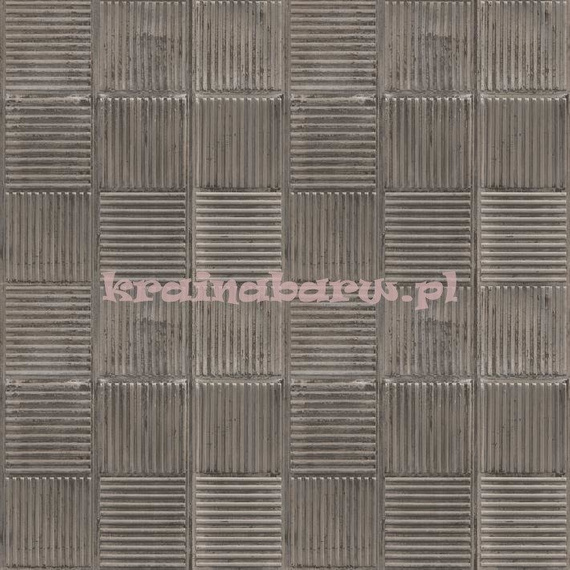 Oryginalna tapeta 3D kafelki z żłobieniami szara
