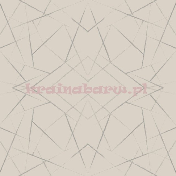 Nowoczesna geometryczna tapeta z szarym graficznym diamentowym wzorem na beżowym tle