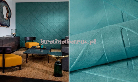 Luksusowa tapeta geometryczna 3D przeplatane linie w pąsowej czerwieni