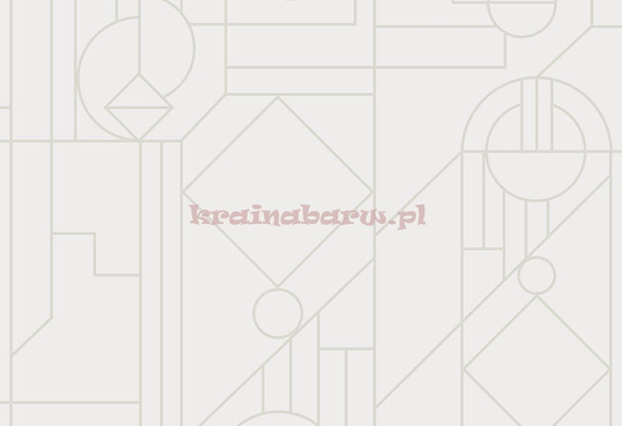 Nowoczesna tapeta geometryczna koła romby trójkąty na białym matowym tle w stylu art deco