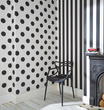 Tapeta 100104 czarno biały kropki