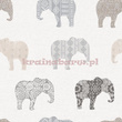 Tapeta  wesołe słonie z etnicznymi wzorkami szare beżowe