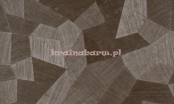 Tapeta geometryczna z wielokątami w brązach z wyczuwalną strukturą i efektem 3D