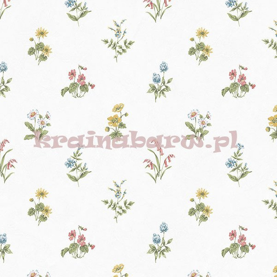 Tapeta w kolorowe kwiatki białym tle