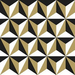 Tapeta 139118 geometryczna 3d czarno biała z połyskującym złotem