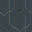 Tapeta 139225 geometryczna w stylu Art Deco ciemnoniebieska złota