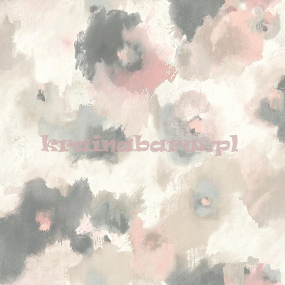 Tapeta kolorowe malowane kwiaty w beżach różach  szarościach