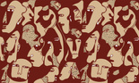 Tapeta artystyczna Wallart Faces Burgundy twarze abstrakcja