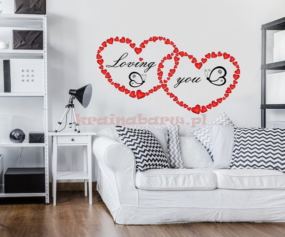 Naklejka na ścianę DWA SERCA SPNB469TS